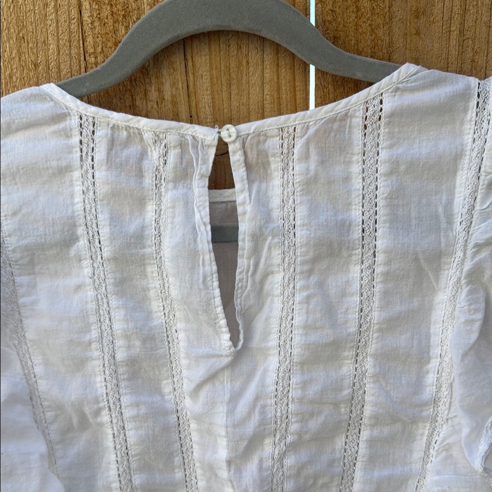 Elan White Sleeveless Ruffled Smocked Blouse - Picture 10 of 14